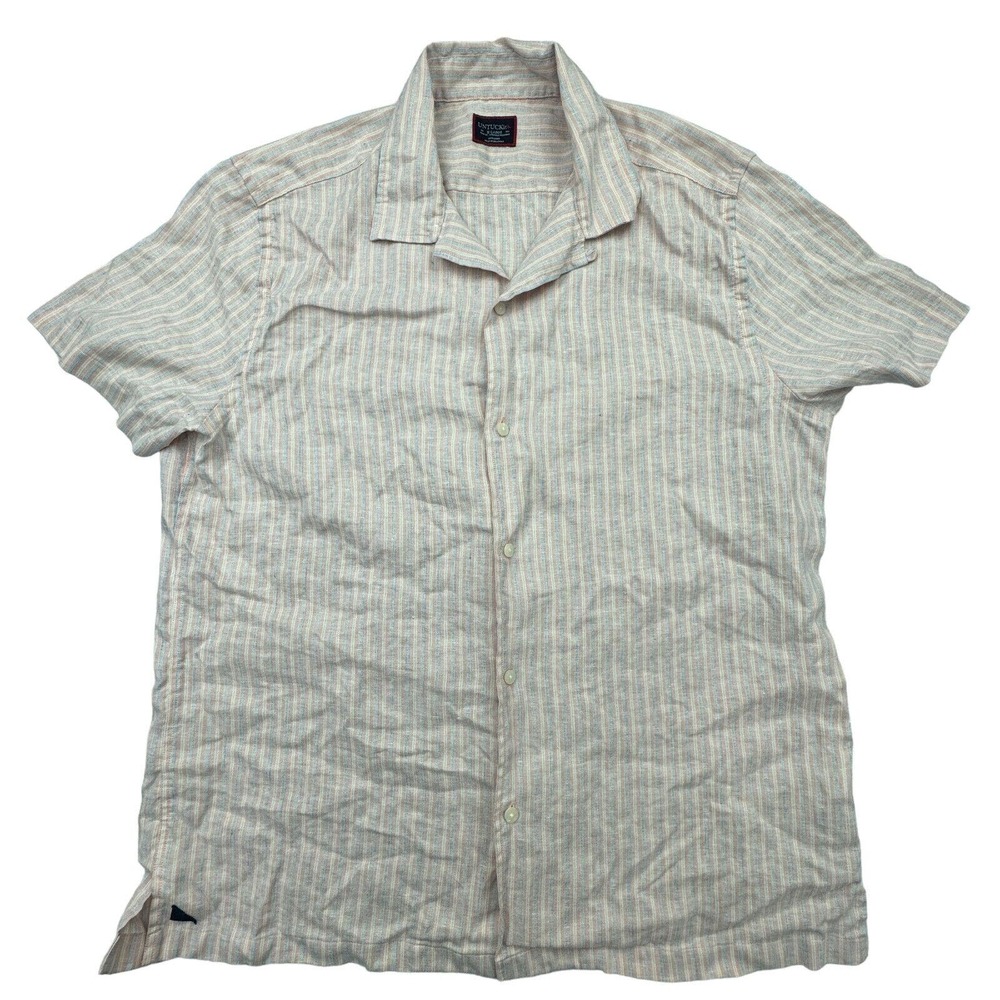 UNTUCKit Shirt Mens XL 100% Linen Short Sleeve Button Slim Fit Wrinkle Free